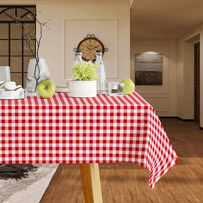 TEMU 1pc And White Diamond Check Tablecloth, Vintage Country Style Napkin Picnic Blanket, Rectangular, Washable, Suitable For Outdoor Camping,