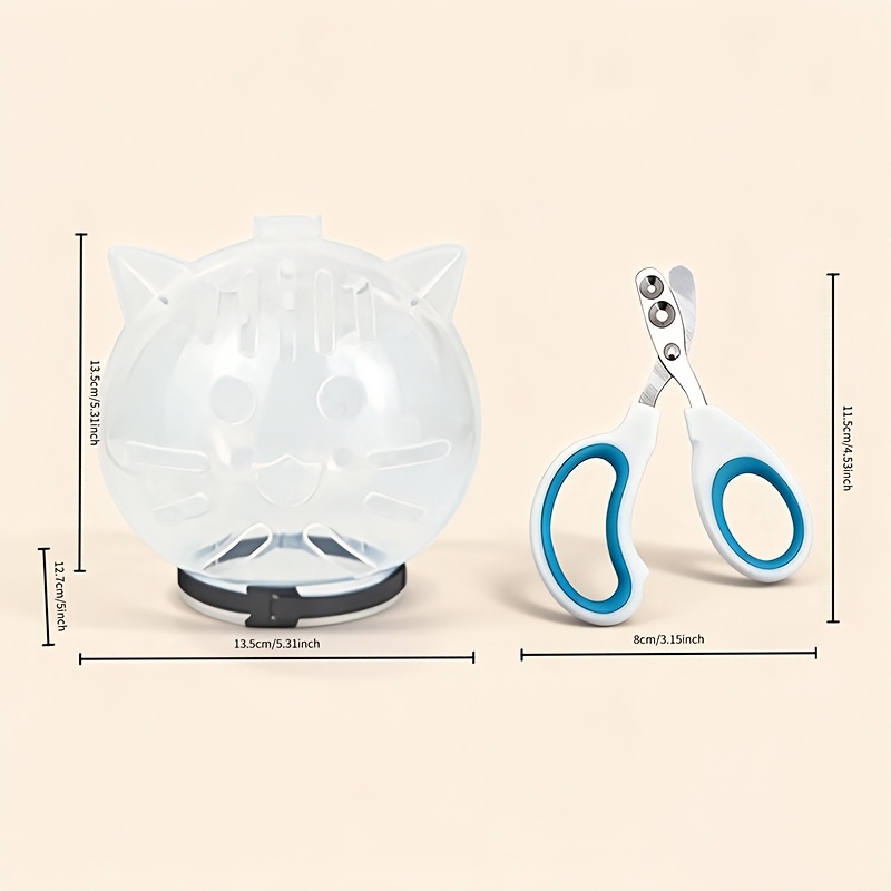 TEMU Transparent Breathable Pet Helmet With Pet Nail Trimmer, Durable Cover, Bath Shield, Manicure Protective Cap, Cleaning Shield, Easy To Clean