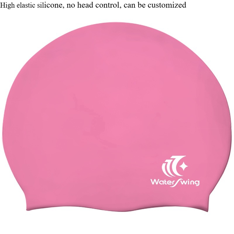 Solid Color Silicone Swim Cap for Adults