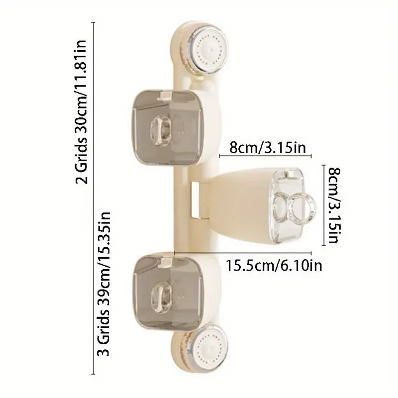 1 pack 2 3 grid rotating spice rack suction cup wall mounted space saving abs moisture proof dust proof beige kitchen organizer for condiments spices cooking essentials spice racks for kitchen countertop decluttering sturdy construction small father gift Product details 0