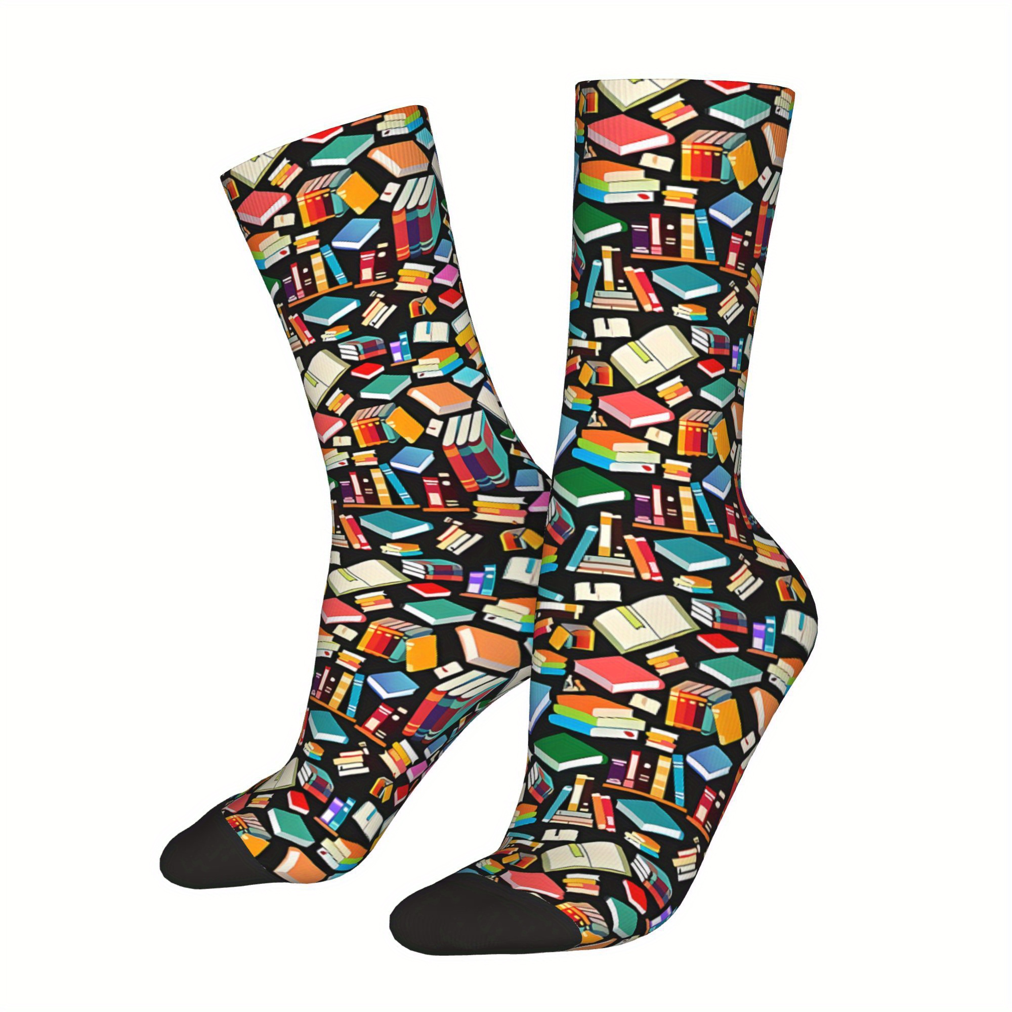 

A Of Featuring Sock Prints Made From Polyester.