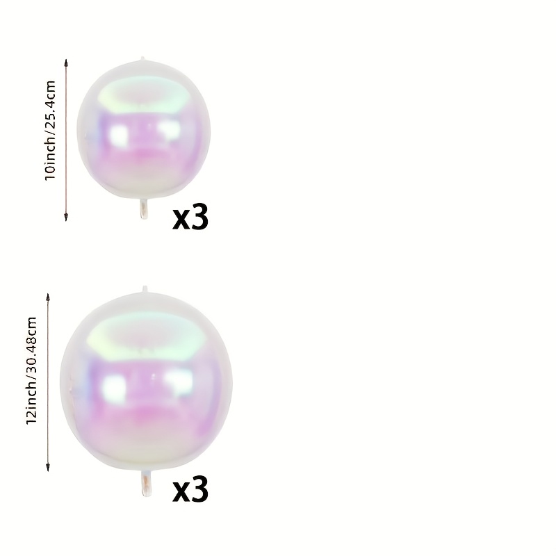 TEMU 6pcs Set, Iridescent Gradient 4d Foil Balloons - Weddings, Valentine's Day, Birthdays, And Disco-themed Parties, Movable Decorations, |