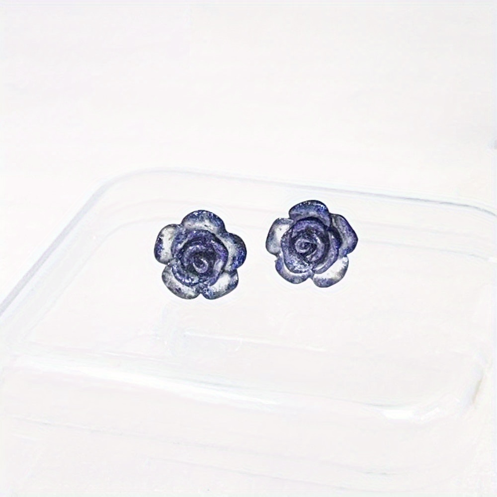 6pcs Resin Flower Earrings Set for Sensitive Ears