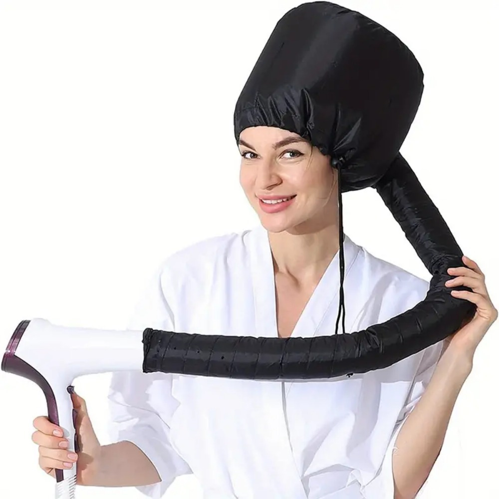 vielseitige haartrocknerhaube - tragbare, verstellbare kappe zum stylen,   und pflegen, polyester, parfümfrei - schwarz, lila, silberfarben