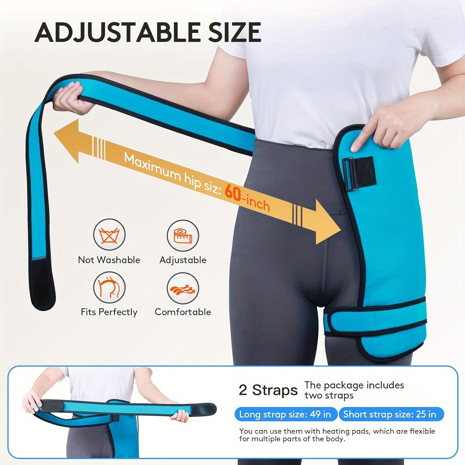 utk hip heating pad with 16 artificial stones and smart controller usb powered electric heating for lower back thighs buttocks and abdomen blue and   hand wash only back heating pad Product details 2