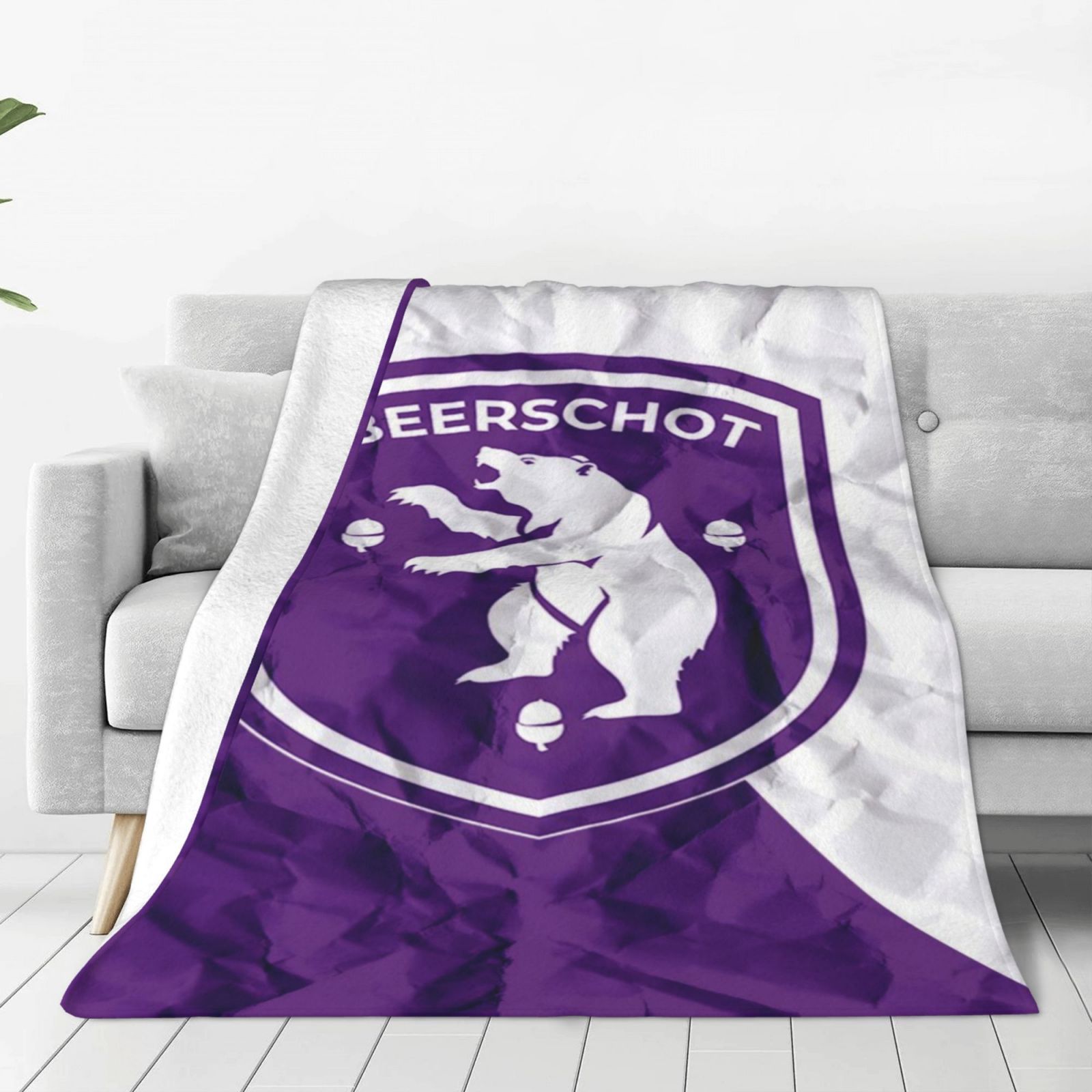 

Belgian Bierschot Emblem Printed Flannel Blanket - , , Stain And Tear Resistant, Ideal For Sofa, Bed, And Travel, Billiard, Flannel