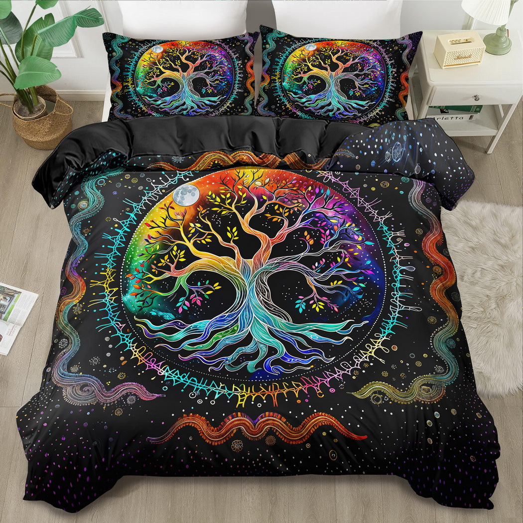 

2/3pcs Tree Of Life Duvet Cover Set, Breathable , Polyester Bedding With , Machine Washable, With Zipper Closure, For Nature Theme (includes 1 Duvet Cover + 1 Pillowcases, No Insert)