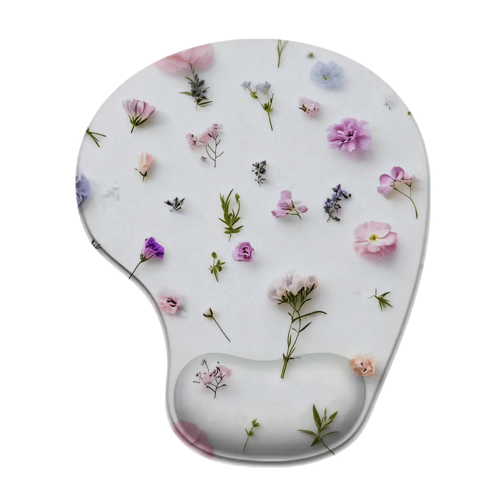 TEMU Alfombrilla de escritorio, soporte ergonómico para muñeca, mouse pad de silicona estilo nórdico, diseño lindo y : flores coloridas y sobre un ,