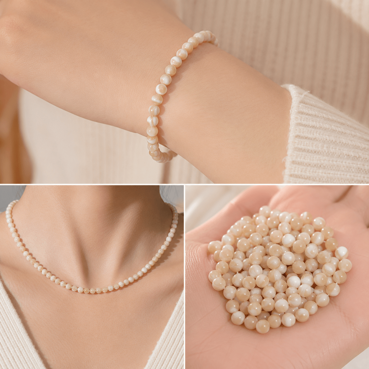 TEMU Premium Seashell Beads - Jewelry Making Material, Suitable For Making Necklaces, Bracelets, Earrings, And Crafts