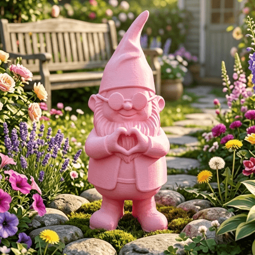 garden gnome statue goggle wearing sculpture cute handheld heart shaped yard ornament lawn terrace flower bed decoration and garden decor accessory