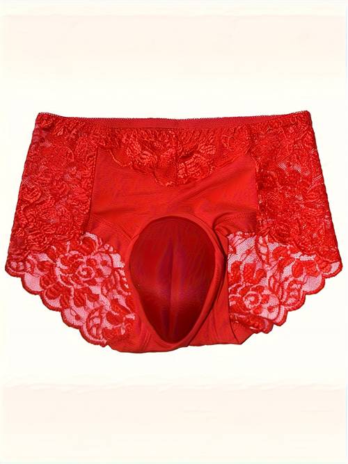 1pc mens contrasting lace underwear comfortable and easy to clean suitable for plus size