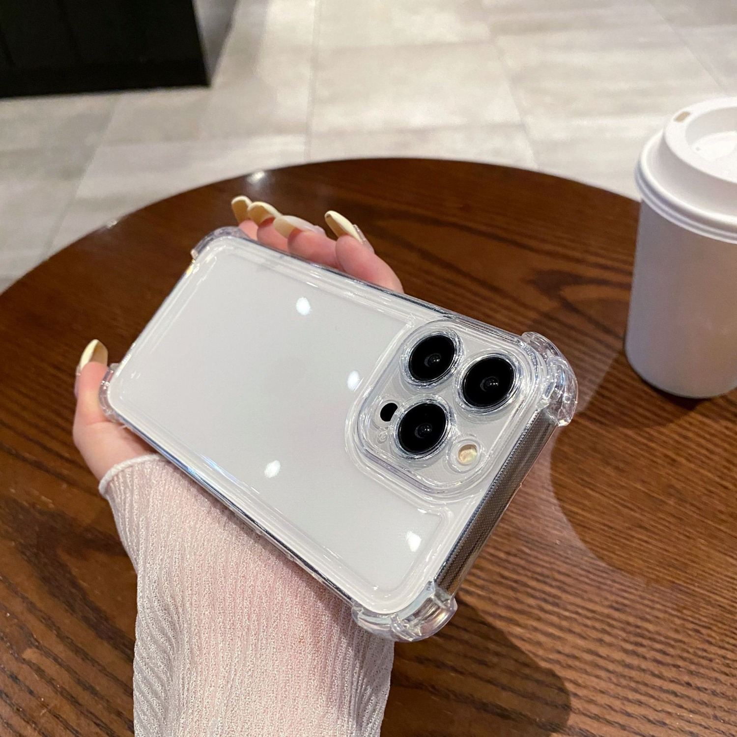 Luxury Clear Bumper Cover for Iphone 14 15 16 Pro Max Plus - Acrylic Shock-Resistant Transparent Phone Case - Image 5