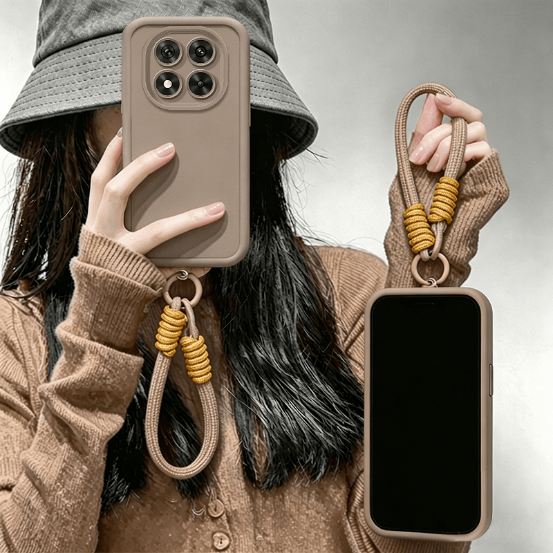 TEMU para teléfono: Compatible con Redmi Note 15 Pro 5G, carcasa Ladder con cordón de muñeca, color liso simple, bordes rectos, , bordes suaves,