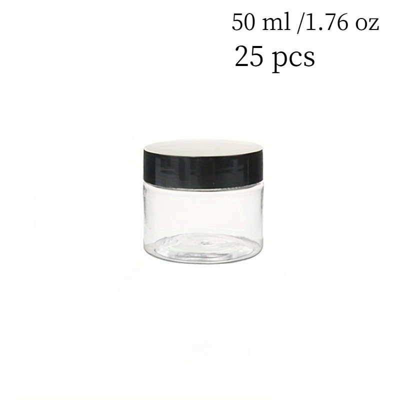 TEMU 25 pièces / 50 ml 1,76 oz Couvercle noir, joint étanche. Convient pour des produits de soin de que crème pour , mousse pour , baume à lèvres ou