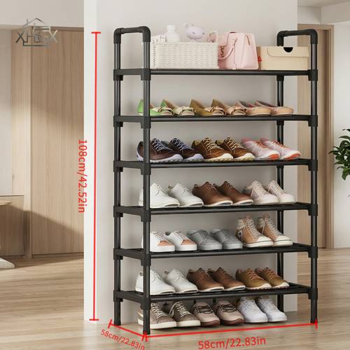 Heavy Duty Metal Steel Pipe Closet Organizer, 3-8 Tier Freestanding Multi Layer Shoe Rack Shelf, Stackable Storage for Shoes, Clothes& Bags- Ideal for Bedroom, Entryway, Hallway, Wardrobe& Apartment