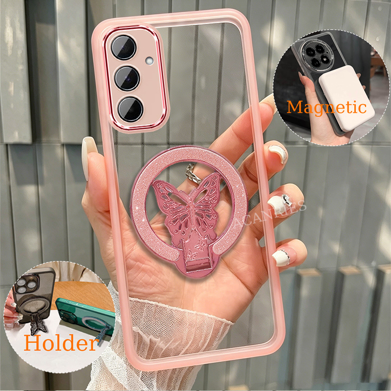 TEMU Phone Case: Magnetic Ring Holder Phone Case For Galaxy A17/ A37/ A57 5g/ M36 5g/ M56 5g With Camera Lens Protector Transparent Soft Tpu Back