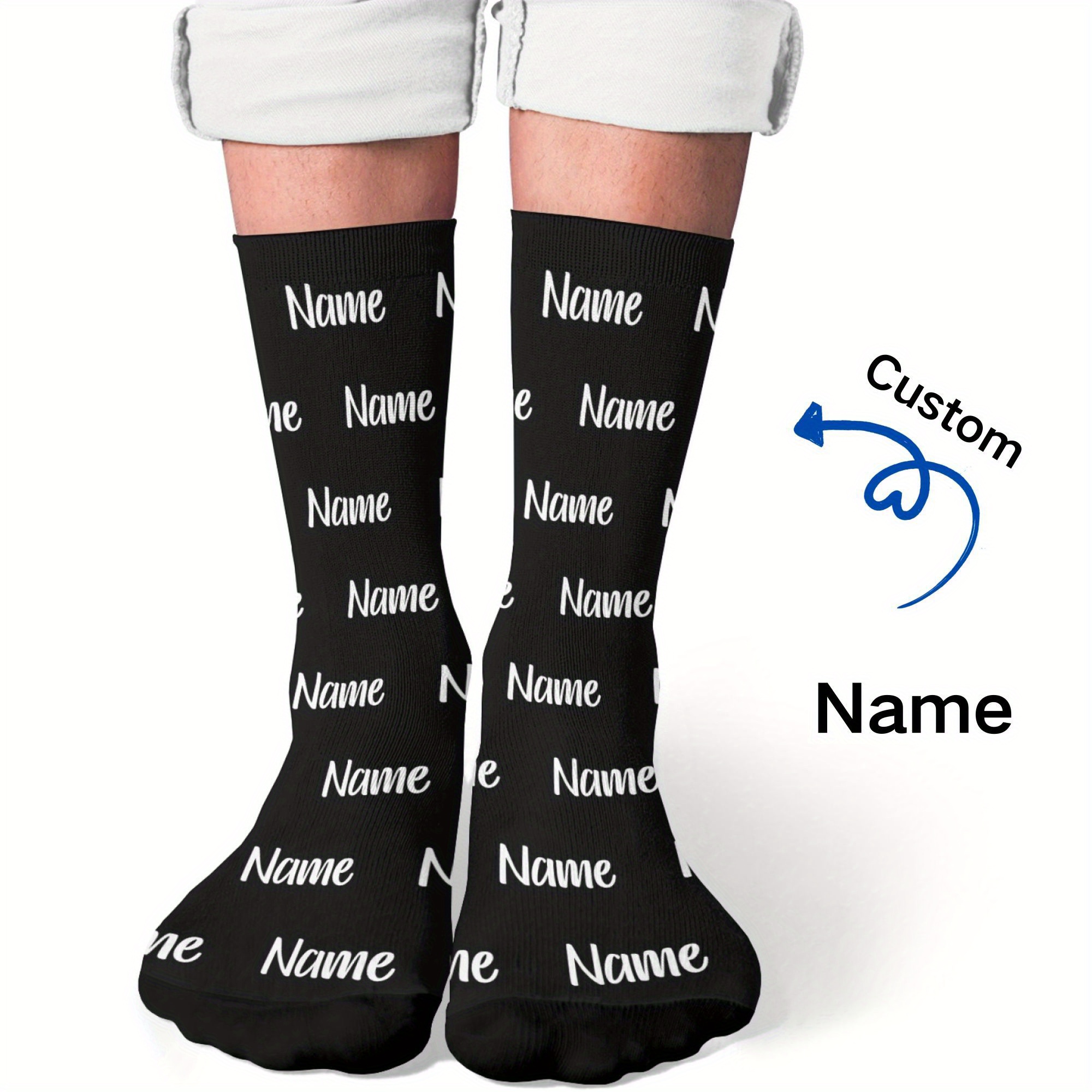 E-shop Ein Paar individuelle Mid-Calf Socken, DIY Foto Portrait Socken, perfektes Geschenk für Freunde, Freundinnen oder , hergestellt aus 100%