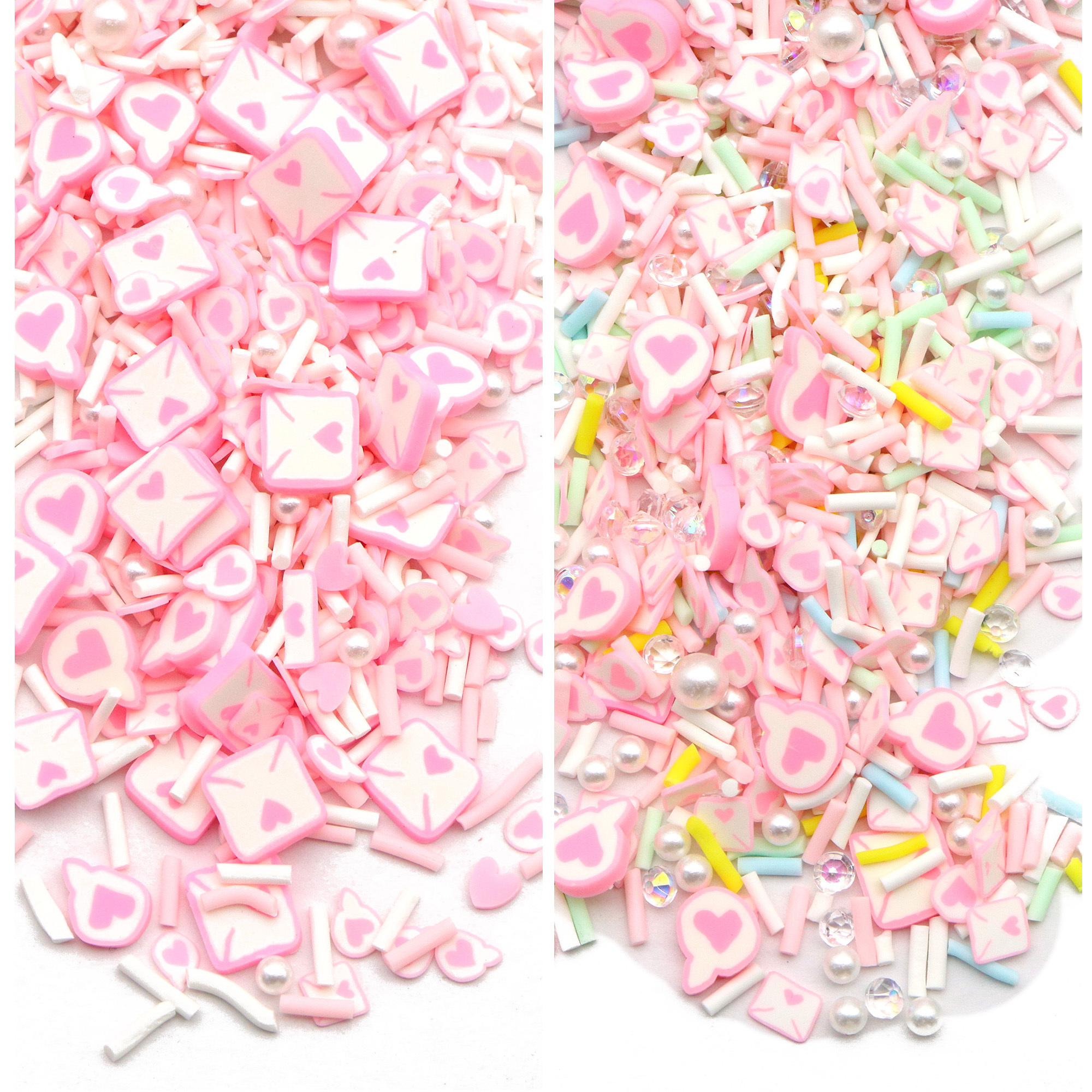 

20g Pack Of Vibrant Heart-shaped Pearl Beads - Unscented Polymer Clay Slices For Nail Art, Lip Gloss & Resin Crafts - Diy Valentine's Day Projects