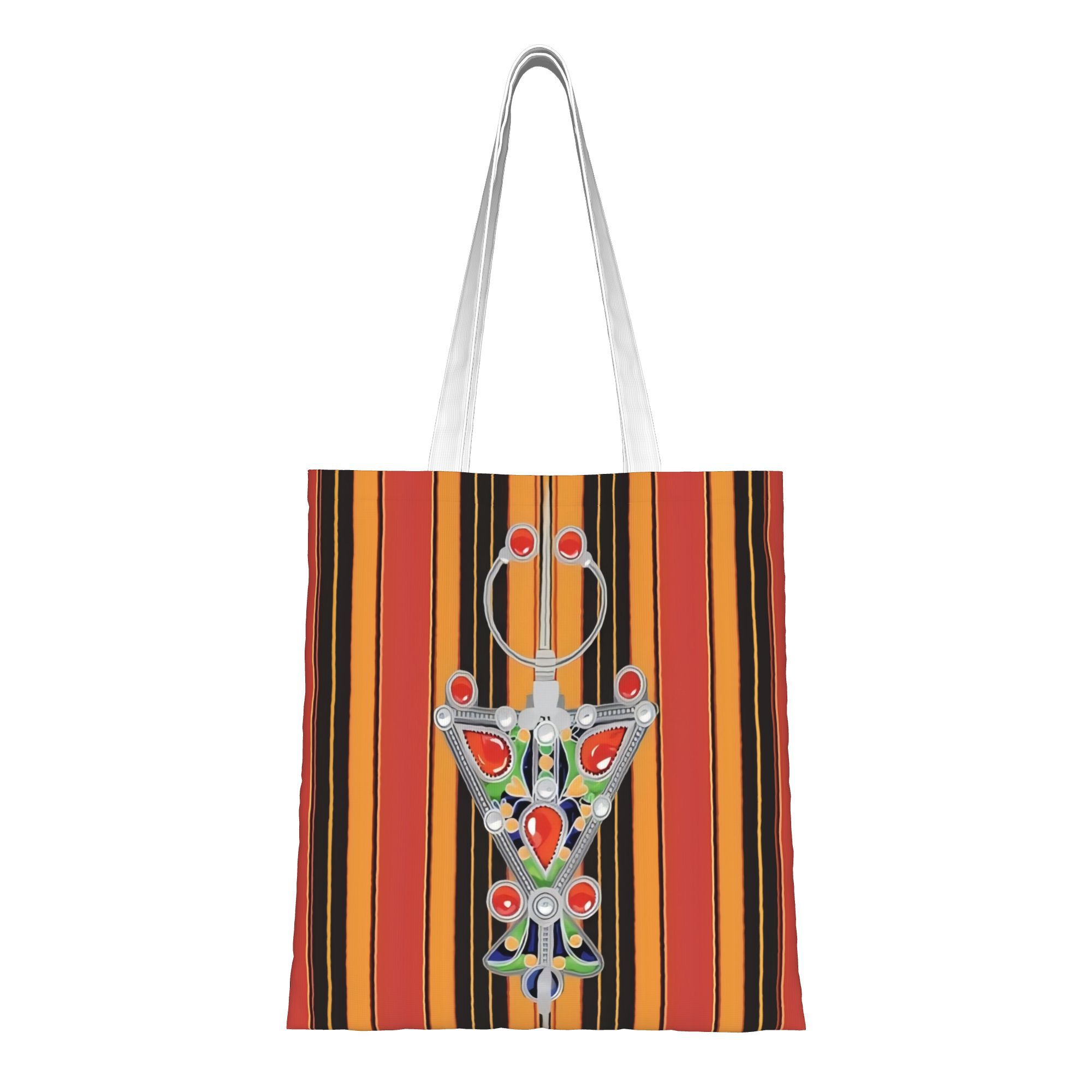 TEMU Sac en toile réutilisable multifonctionnel Fouda Kabyle, idéal pour les supermarchés, les écoles et les - un sac fourre-tout qui porté à ou à
