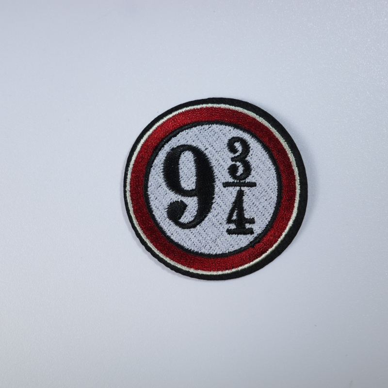 TEMU 1pc, Wb Warner . "harry Potter" Platform 9 ¾ Themed Embroidered Patch, Featuring A Circular Outline With Reinforced Black Overlock Stitching