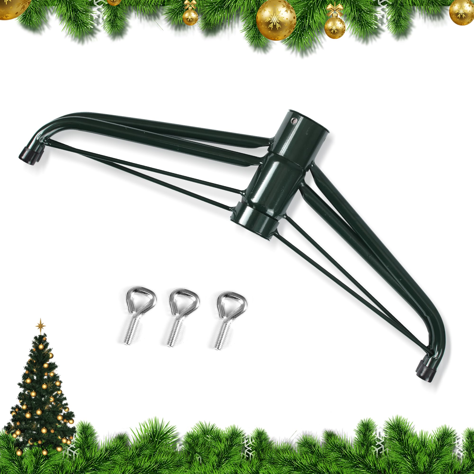 TEMU Robuster Faltbarer Weihnachtsbaumständer - Stabiler Metall-Xmas-Baumbasis mit Rutschfesten Füßen, für 3-6ft Künstliche Bäume, Kompatibel mit