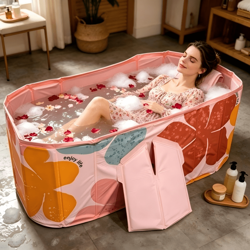 Folding Panel Bathtub for Hot or Cold Use