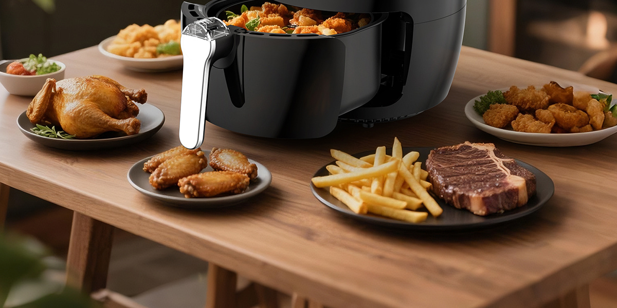 3.5 L Airfryer, 1500 W, met 12 kookprogramma's, temperatuurbereik van 80-200 °C, anti-aanbaklaag, timer, vaatwasmachinebestendig, en geschikt voor grillen, bakken en dehydrateren zonder olie of vet