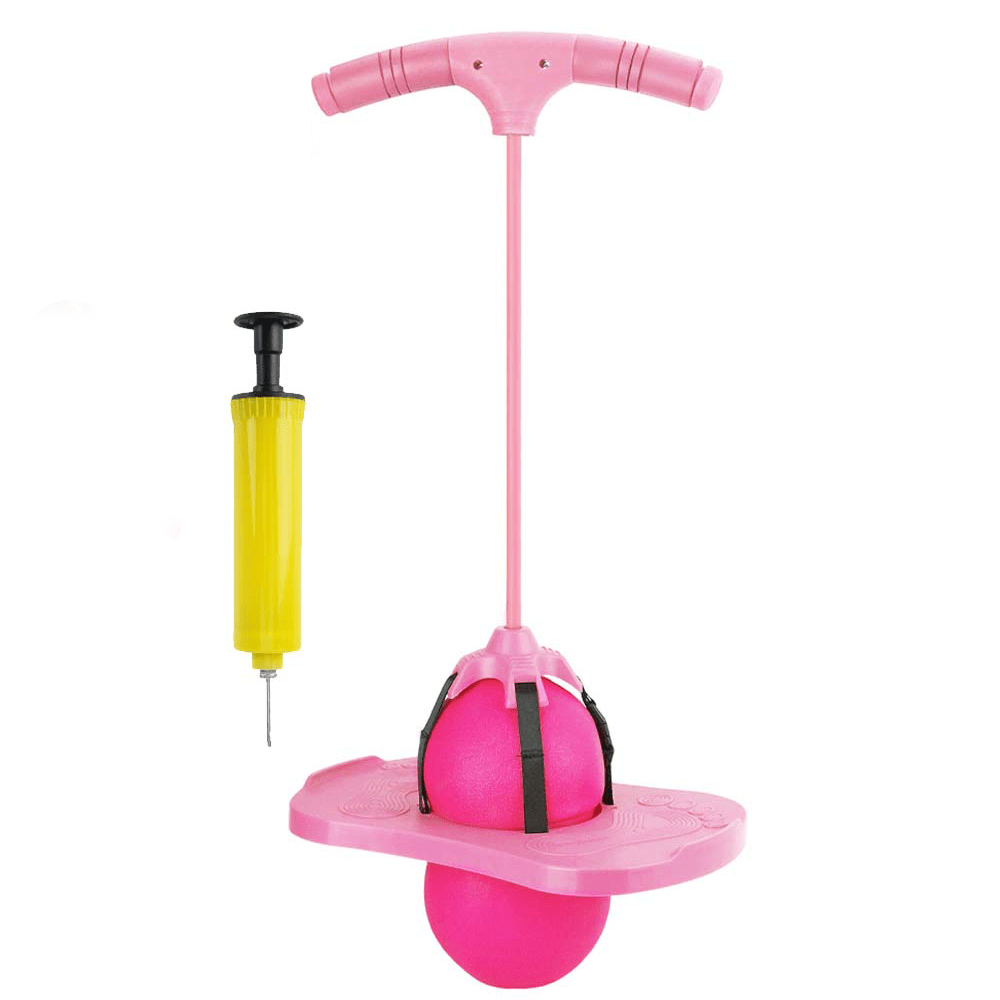 Image of Jumping Balance Ball With Foam Hand Grips, Portable Fitness Exercise For Indoor And Outdoor Daily Workout