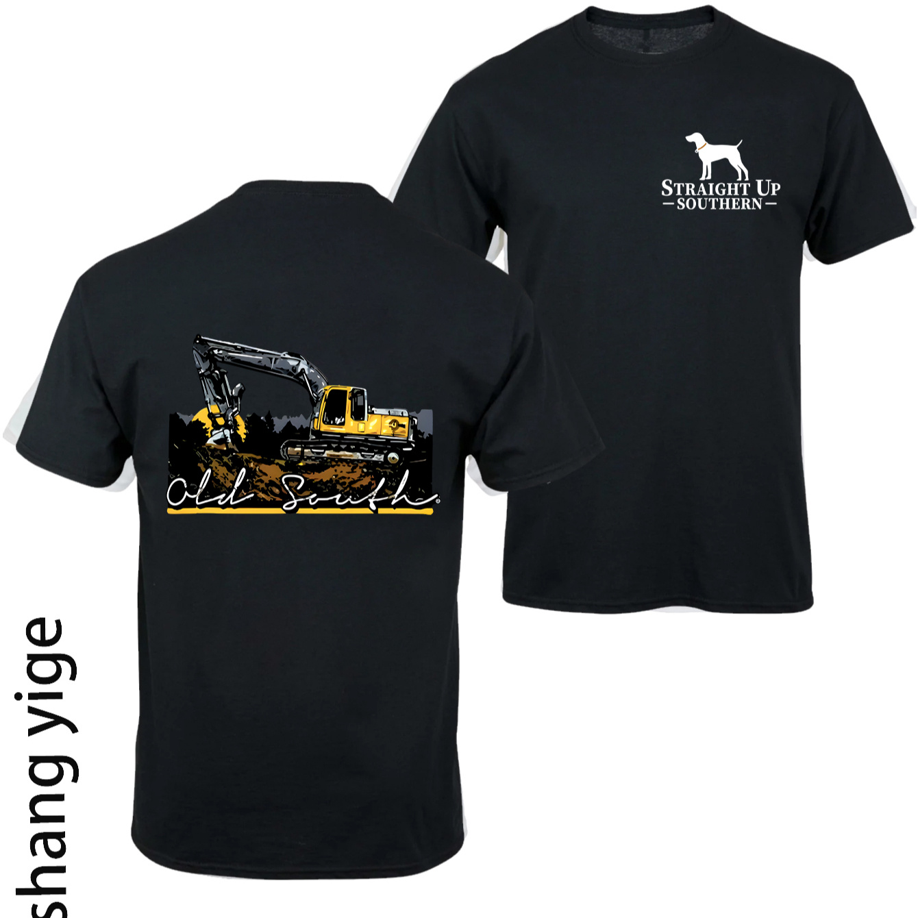 

Excavating Machinery Print Comfortable And Shirt, Tees For Men, Casual Short Sleeve T-shirt For Summer