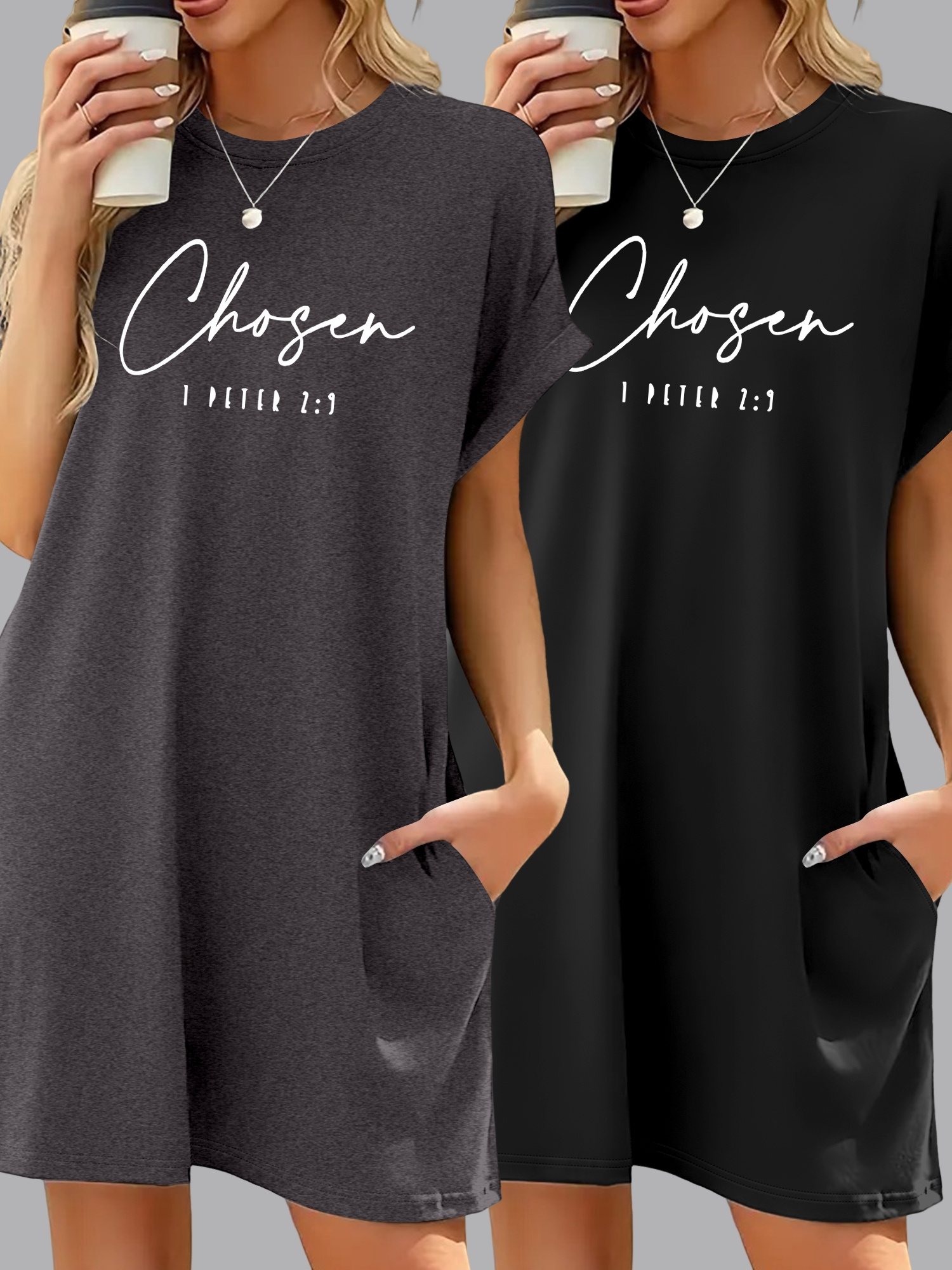 2pcs womens casual long sleeve t shirts with   print crew neck loose fit summer polyester   in burgundy and navy blue ladies t shirt black gray 0