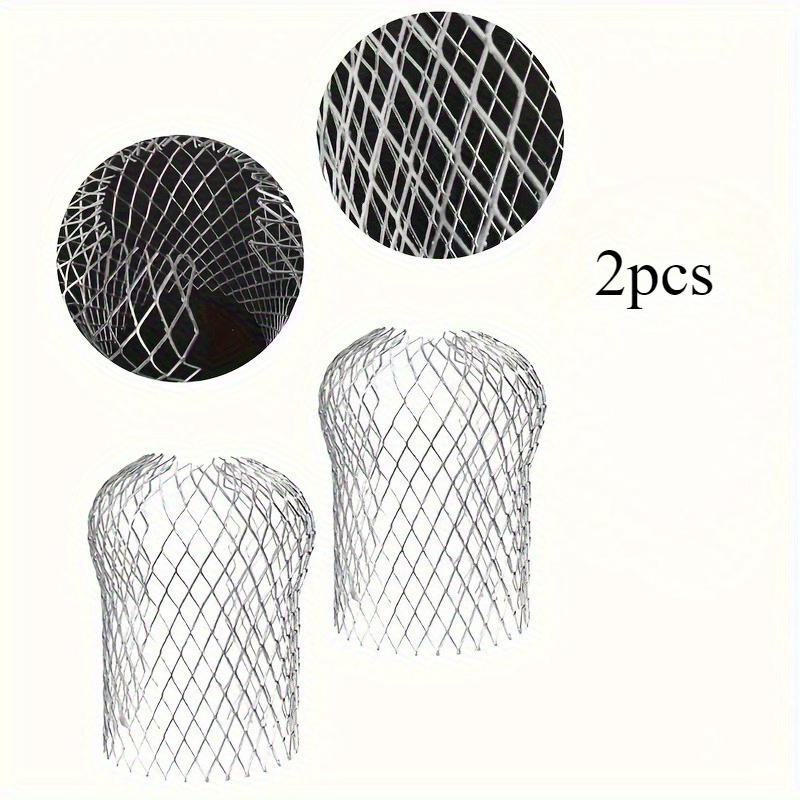 E-shop 2 Stück Aluminium Regenrinnen-Schutz: Regenwasserfilter, Fallrohr-Schutzlamelle - Durchmesser 15 cm/5,9 Zoll, Länge 8 cm/3,14 Zoll