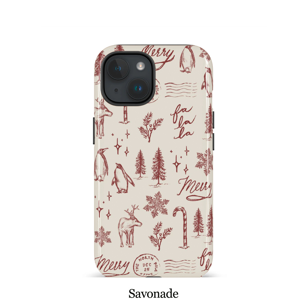 TEMU Phone Case: Reindeer And Penguin Christmas Gift Phone Case, Suitable For Iphone 17/16pm/15pm/13/13mini/12/11/xsmax/7/se2, Glossy Case