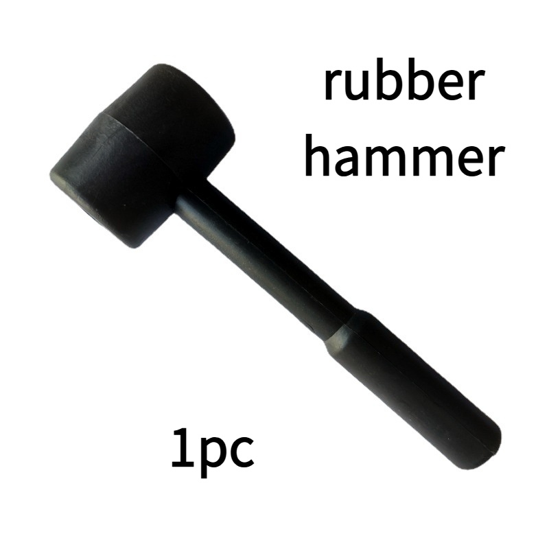 

1pc Pvc Rubber Mallet - Compact, Portable Small Hammer With Black Handle And Smooth Head For Installation, Toy, And Engineering Use