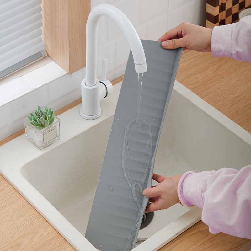 1pc silicone water blocking board for kitchen sink countertop splash proof partition for raised sinks autumn winter storage christmas halloween gifts Product details 4