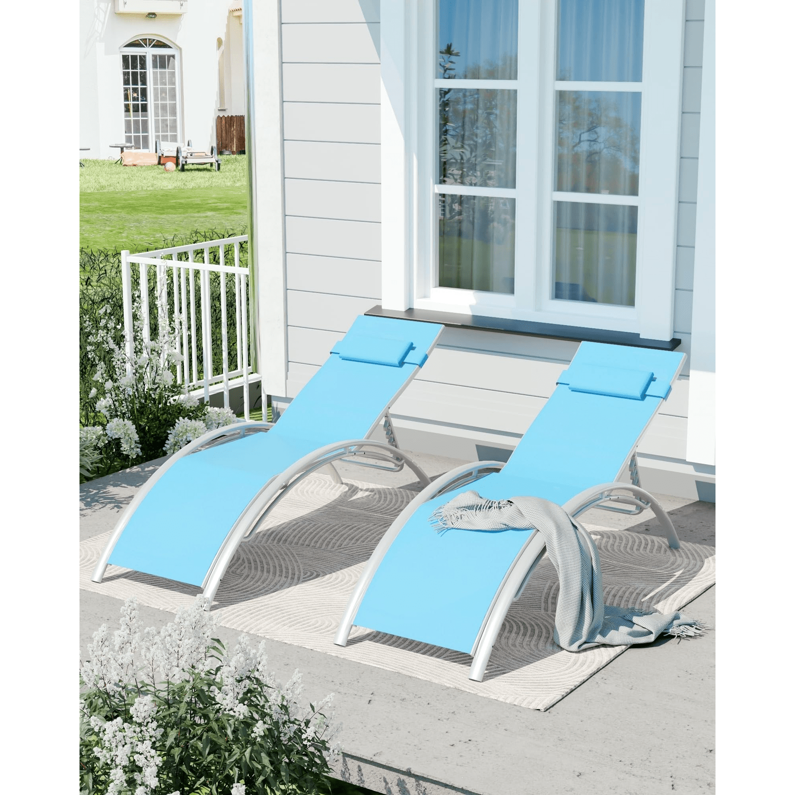 Lounger: Aluminum Alloy Sun Lounger 2pcs Set