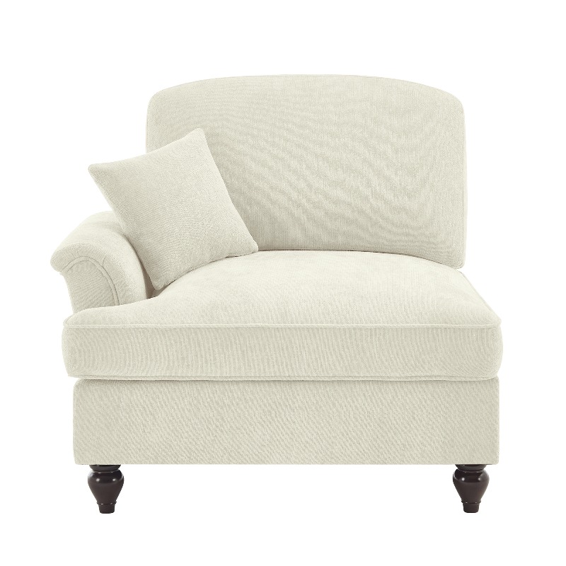 Sofa Lsf Chenille W/1 Pillow -Beige White, Comfortable Backrest Sofa, Modern Minimalist Style, Suitable for Bedroom, Office, Dorm and Living Room, Easy to Clean, Easy to Install
