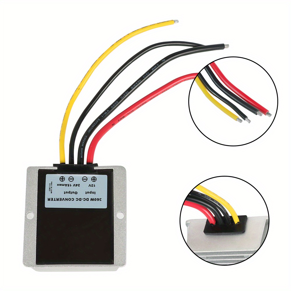 TEMU 12v To 24v Step Up Transformer, 15a Voltage Converter Suitable For Bus, Motor, Large Truck, Taxi Display And Other Equipment