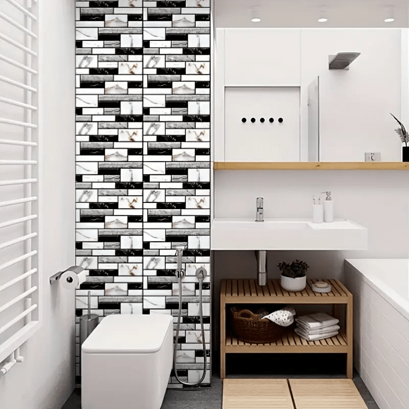 10pcs wall stickers indoor decoration 3d   cuttable home decor accessories hanging decorative tiles suitable for kitchen tile wall decoration self   waterproof wallpaper