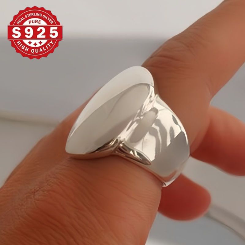 elegant vintage 925 sterling silver   ring simple geometric statement band 925 silver plated for   parties weddings valentines day gift   compatible details 7