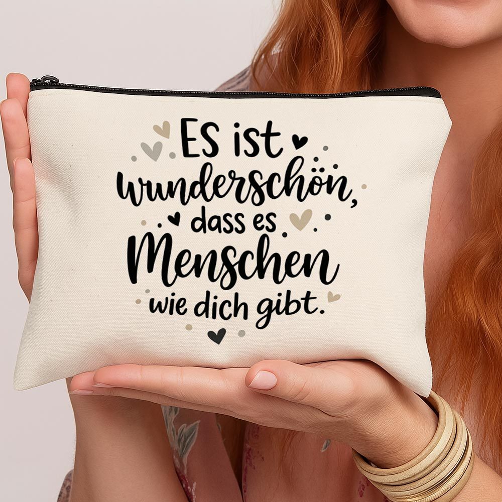 TEMU . minimalistische Typografie moderne Druck-Make-up-Tasche – leichter Reise-Kosmetik-Organizer mit deutschem Zitat-Muster, tragbare Kulturbeutel