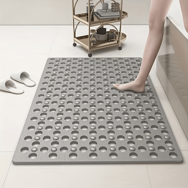 TEMU 1 Quick-dry Non-slip Shower Mat, Circular Hole Design- Heavy-duty Non-slip Bathroom Mat, Drainage And Massage Ring Pads, Suitable For Bathtubs,