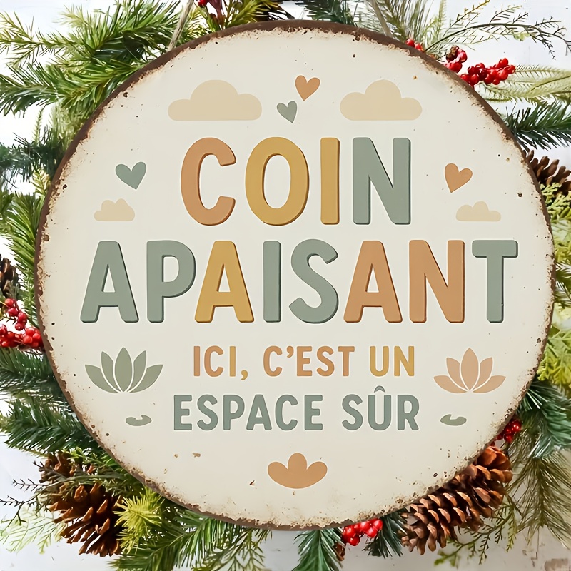 TEMU Plaque 2D plate, 1 pièce, , avec française vintage, Décoration murale vintage pour espace , avec texte français , Parfait pour les entrées de
