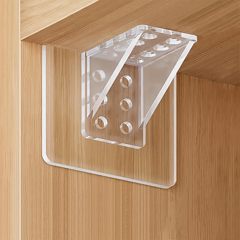 E-shop 2026 Neues Design 10er-Pack Robuste Acryl Regalstützen - Versteckte Wandmontierte Lagerregal Halter, 30Kg/66Lbs Tragfähigkeit, 7X7Cm/2.75In