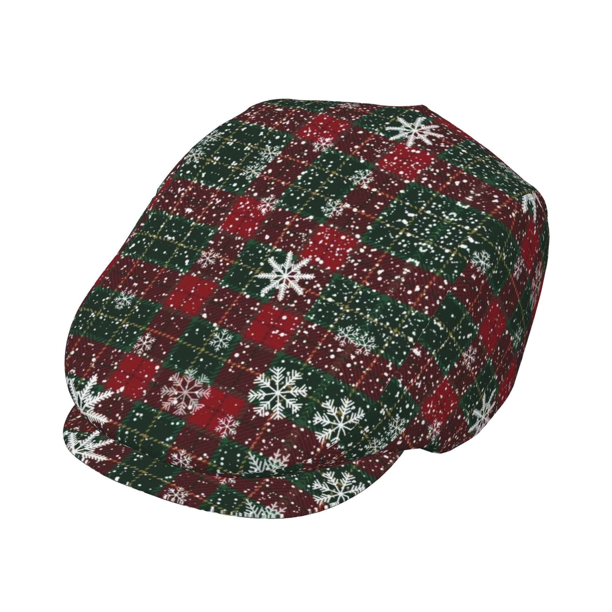 TEMU 1pc Chapeau à Plat avec Imprimé de Neige et Carreaux pour Hommes et Femmes, Casquette Newsboy, Bérets, Chapeaux Irlandais, Casquette de ,