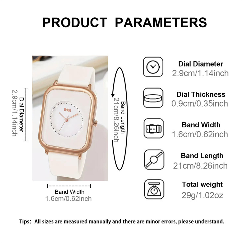 Ladies' Stylish Casual Business Quartz Watch, Featuring a Simulated Dial, Silicone Strap, Alloy Case, And Button Battery (Excluding Watch Box)