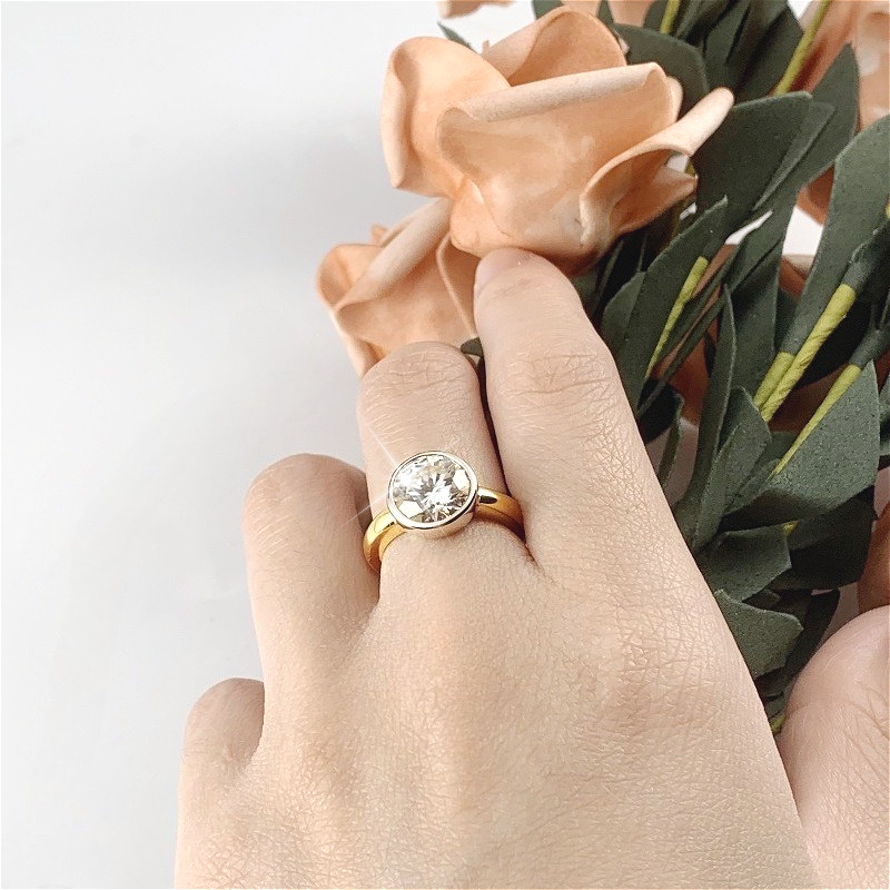 925 Sterling Silver 1/2/3-carat Round Moissanite Ring Unisex Vintage Elegant Classic High-quality Couple Wedding Band Ideal For Dates Parties Weddings Gift With Box