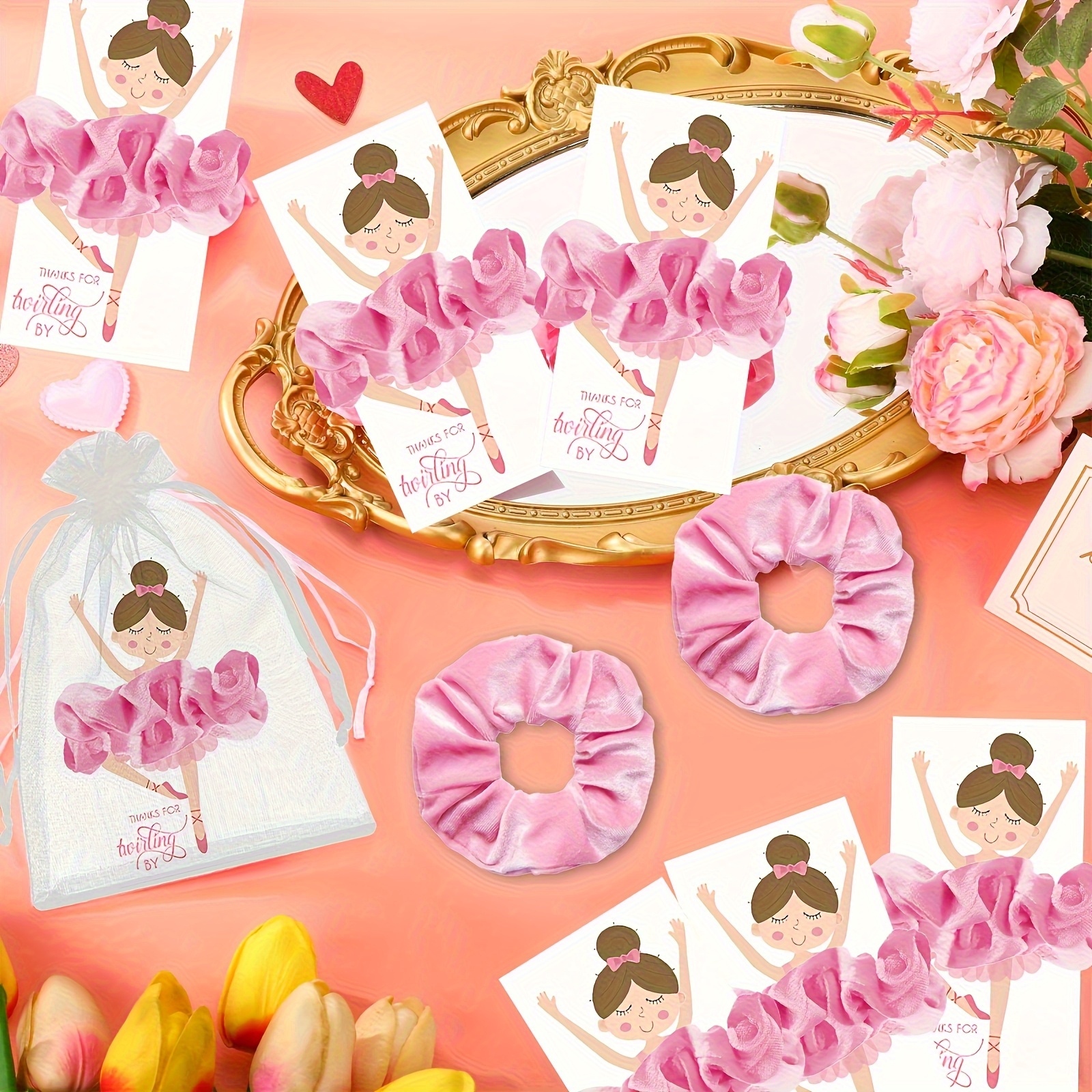 15pcs ballet hair band set 5 stretch headbands 5 thank cards  display picture 2