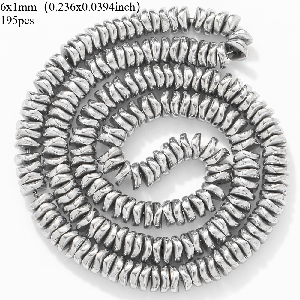 TEMU 6X1Mm 195pcs Perles d'espacement de de d'hématite facetée pour la fabrication de bijoux, bracelets, boucles d'oreilles, ajouts de bijoux
