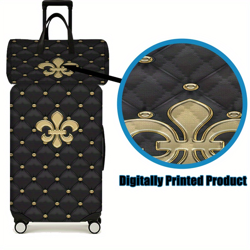 TEMU 2pcs Black And Luggage Cover Set With Travel Bag - Essential Outdoor Vacation Accessories; Must-have For Travel, Reusable Travel Gear