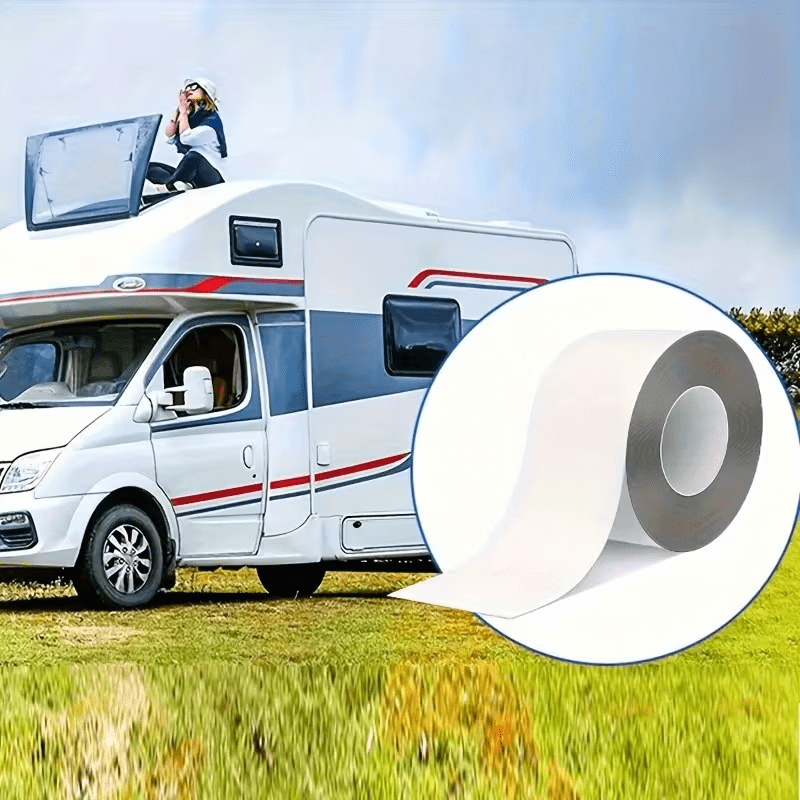 TEMU 1 Rouleau de 433,07 Pouces de Pièces de Réparation pour Toit de Camping-Car, Ruban de Réparation Imperméable aux Pluies pour Joints de Bords de